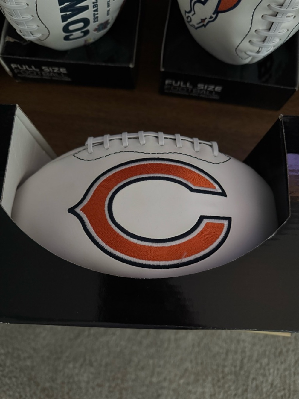 Chicago Bears Logo Autograph Football - White/Orange
